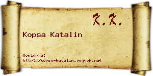 Kopsa Katalin névjegykártya